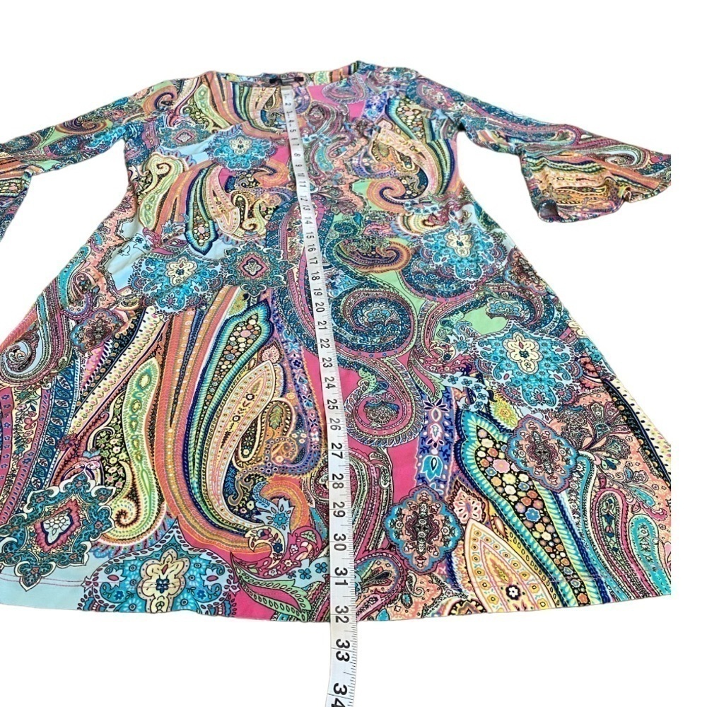 Tommy Hilfiger Jaipur Paisley Jersey Womens 3/4 Bell Sleeve Sheath Dress Size 6 - Picture 8 of 12